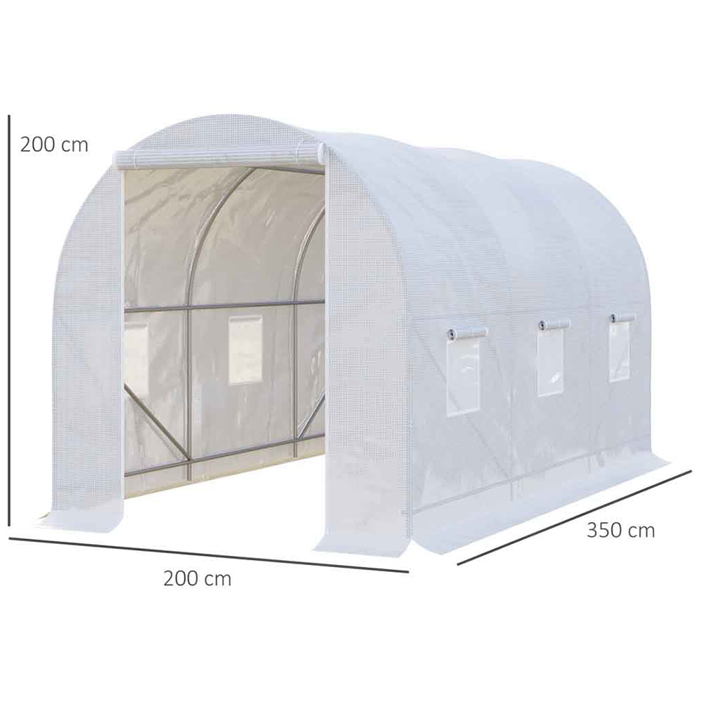 Outsunny Steel Large 11.5 x 6.6 x 6.6ft Garden Polytunnel Greenhouse Image 2
