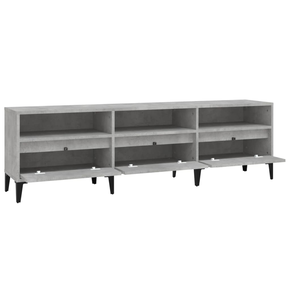 vidaXL 3 Drawer 3 Shelf Concrete Grey TV Cabinet Image 4