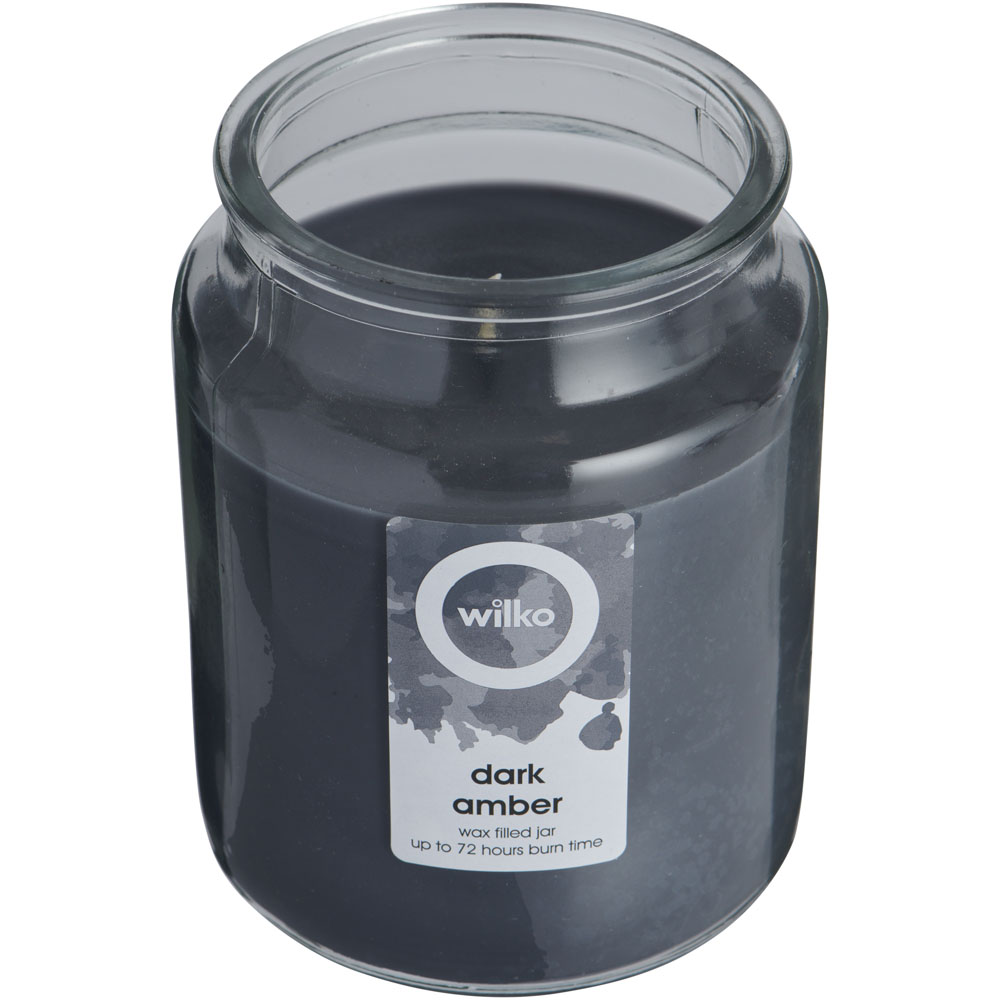 Wilko Dark Amber Scented Jar Candle Image 3