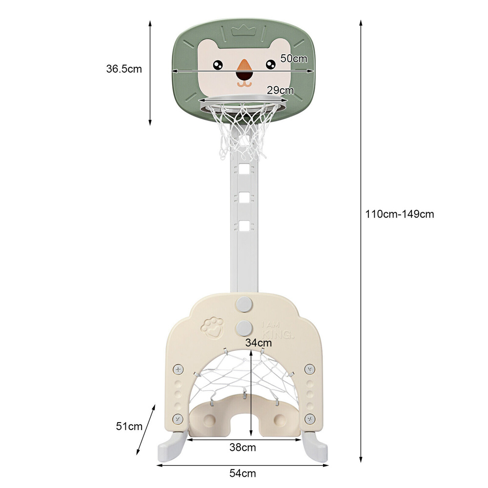 Costway Kids 3 in 1 Basketball Hoop Play Set Image 9