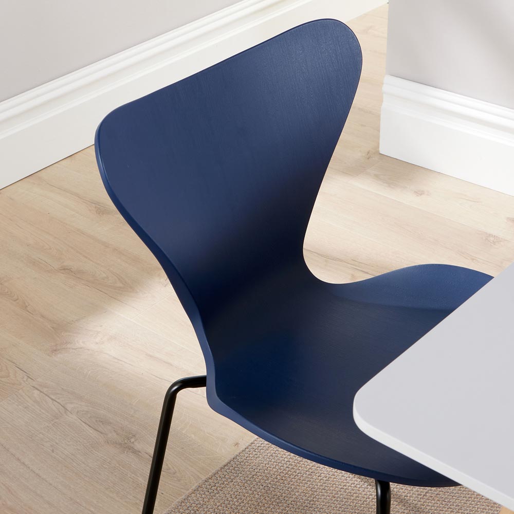 Home Source Fleur Penny 4 Seater Dining Set Blue and White Image 4