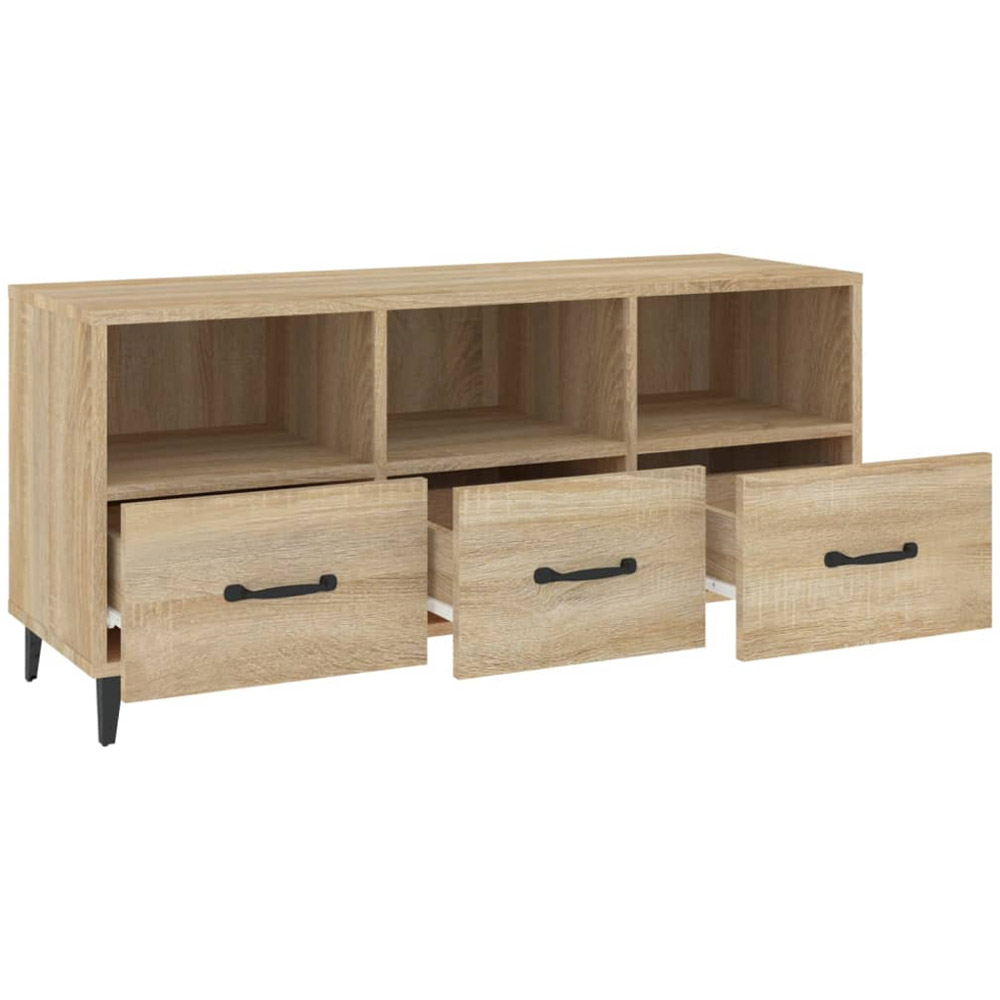 vidaXL 3 Drawer 3 Open Shelf Sonoma Oak TV Cabinet Image 6
