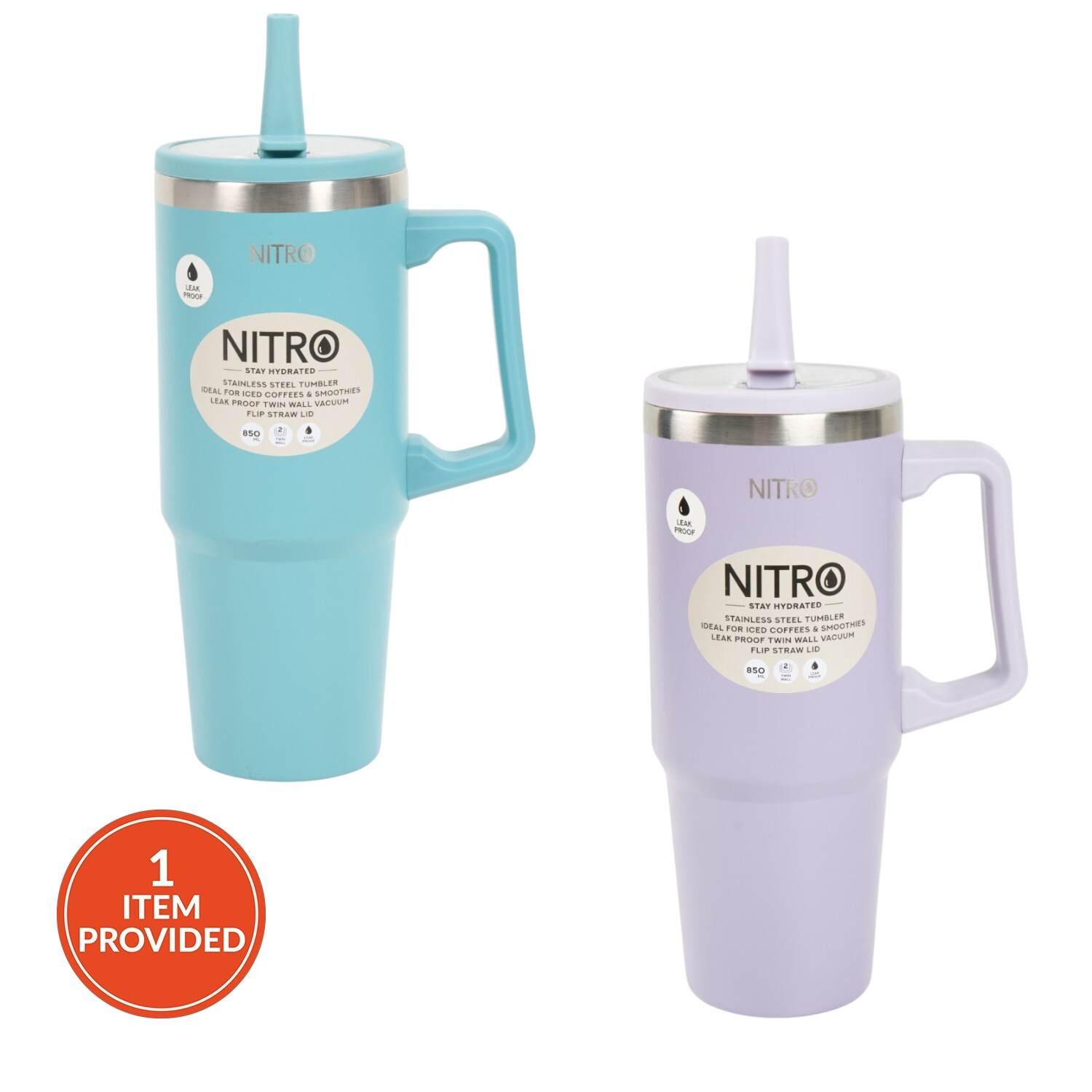 Nitro Stainless Steel Flip Straw Vacuum Tumbler Image 1