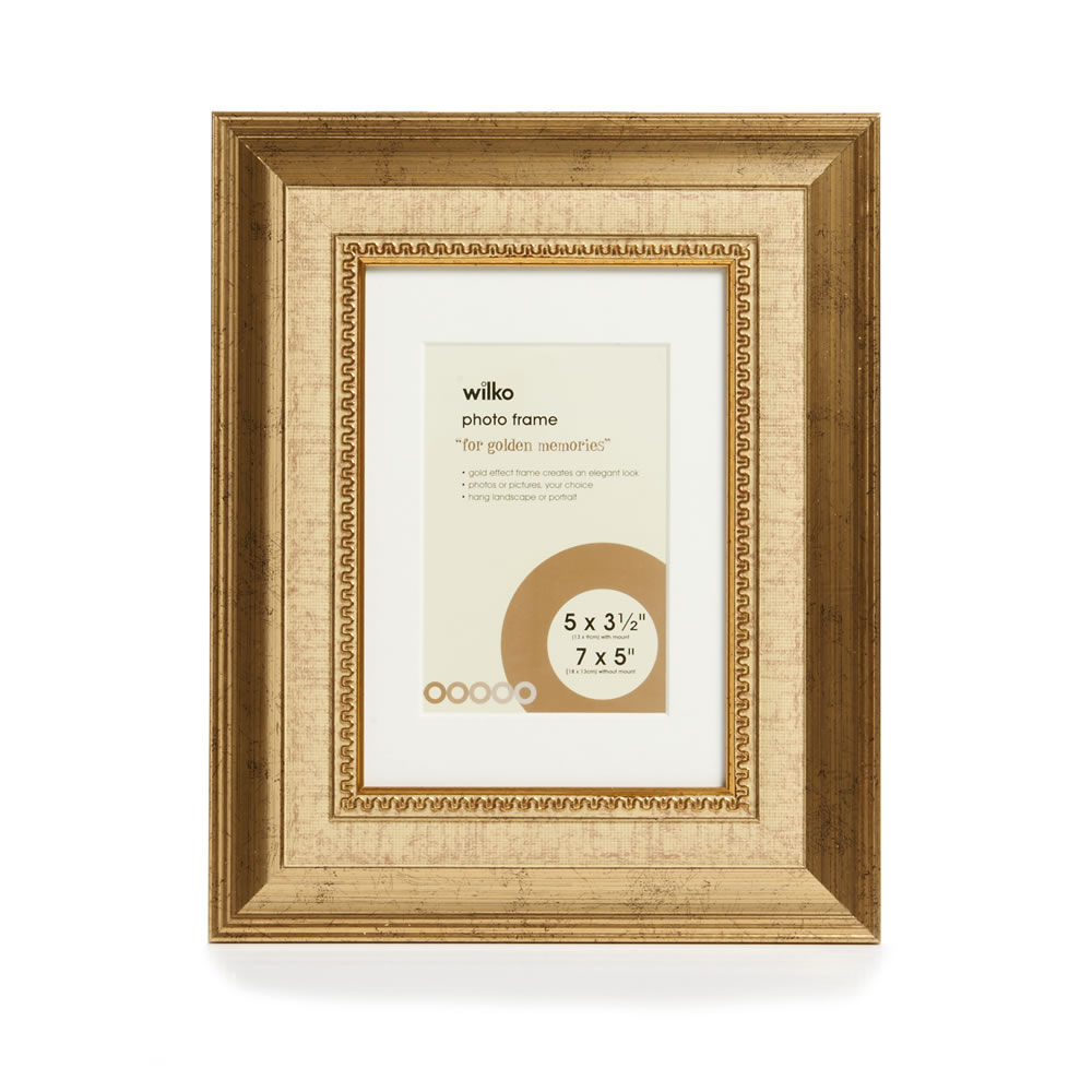 Wilko Dorchester Gold Photo Frame 7 x 5 Inch Image 1