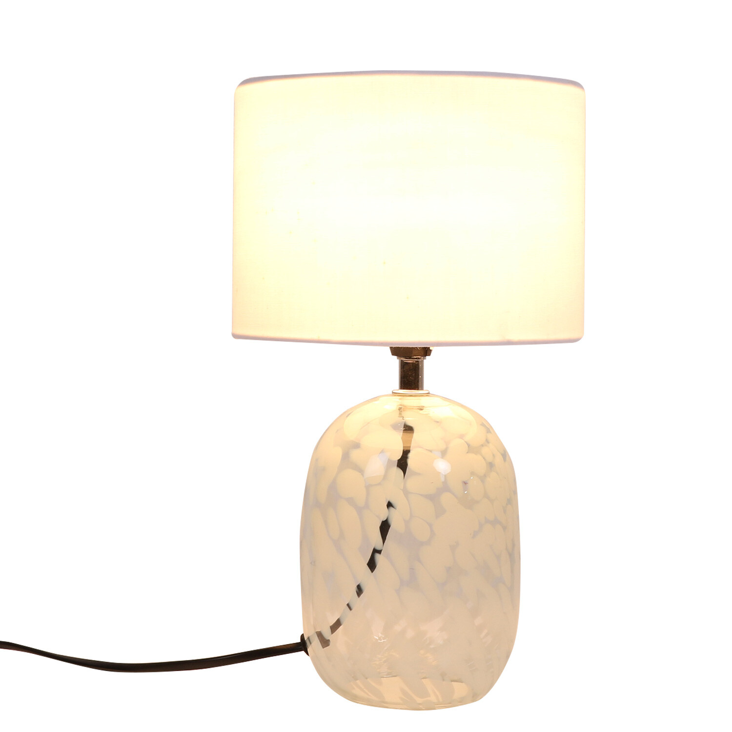 Maeva White Smudge Glass Table Lamp Image 2