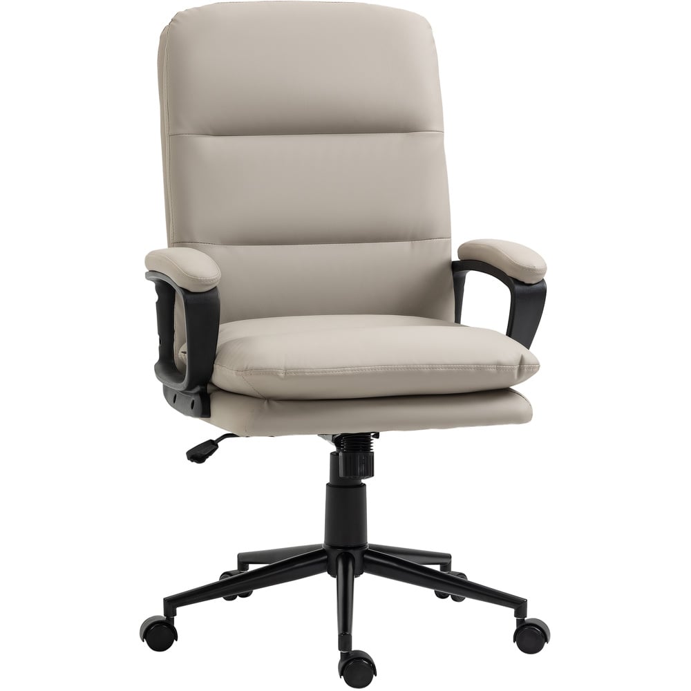 Portland Light Grey PU Leather Swivel Office Chair Image 2