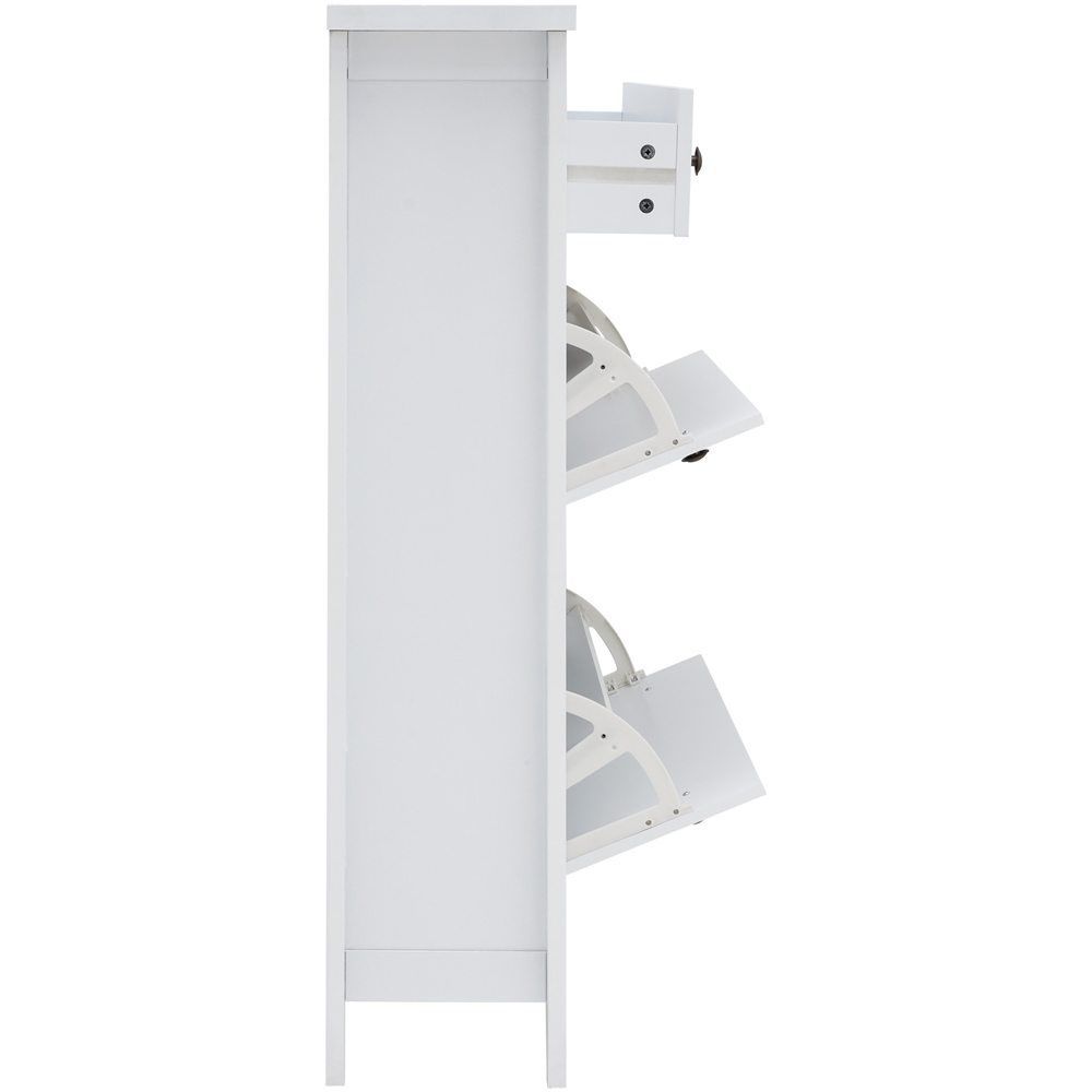 GFW Deluxe 2 Tier White Shoe Cabinet Image 6