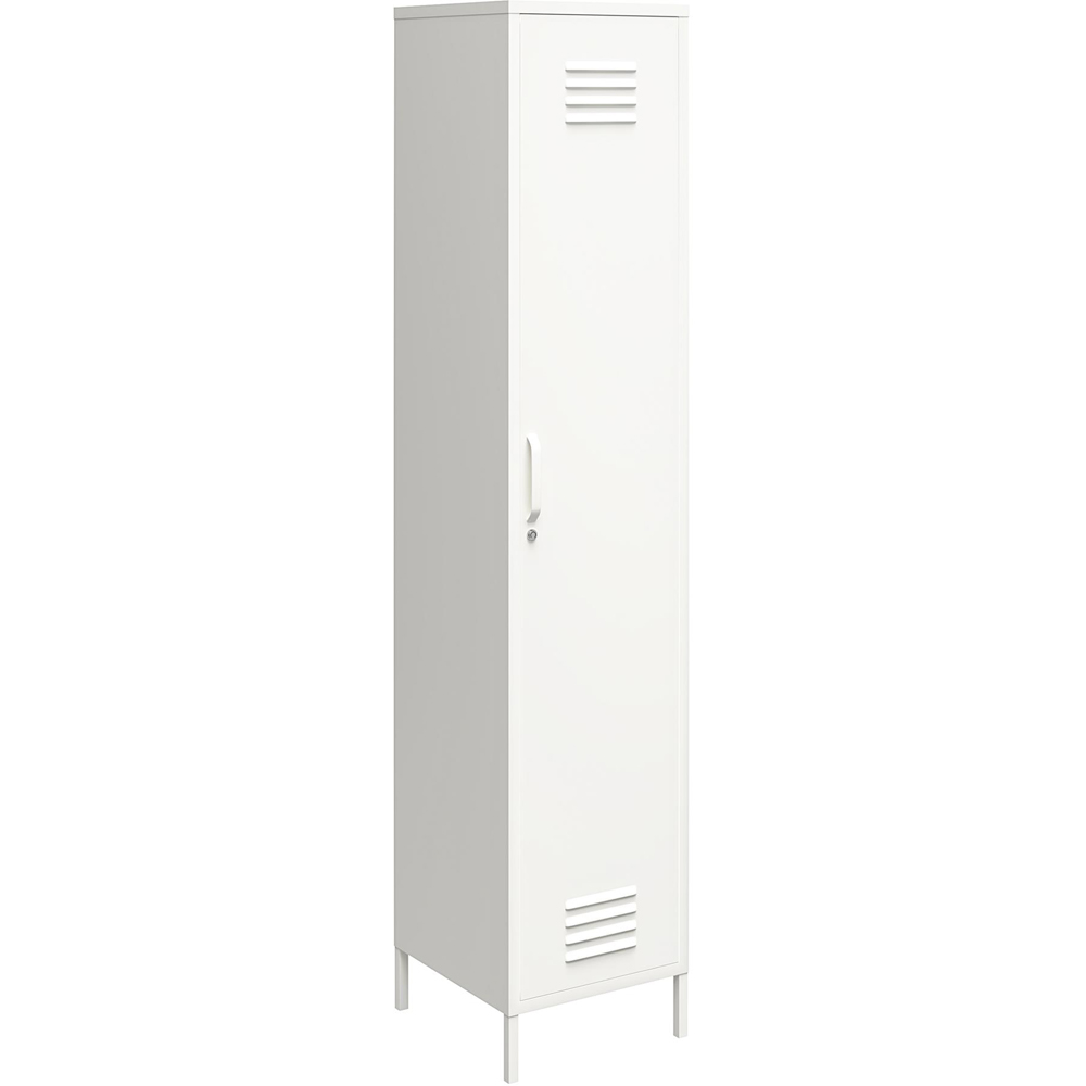 Dorel Mission District Single Door Soft White Storage Cabinet Image 2