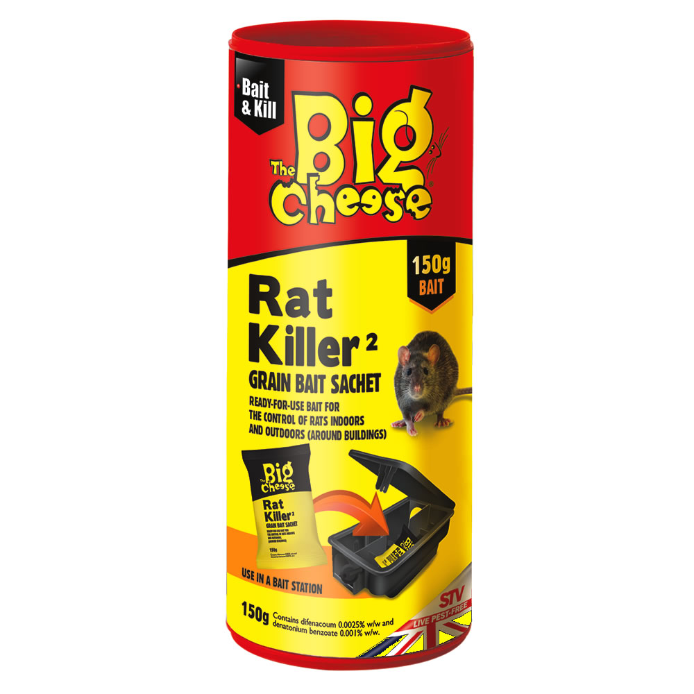 The Big Cheese Rat and Mouse Killer Natural Grain Bait Sachet 150g Image 1