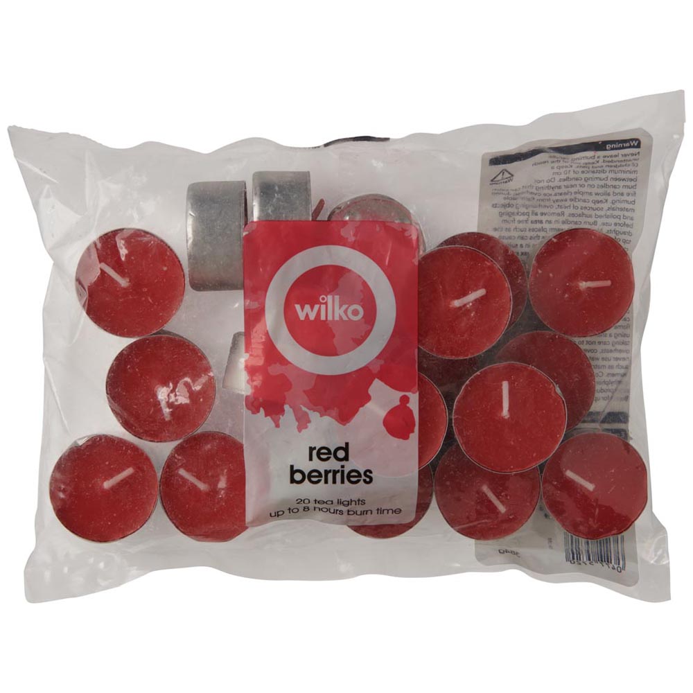 Wilko 8hr Burn Red Fruits Tealights 20pk Image