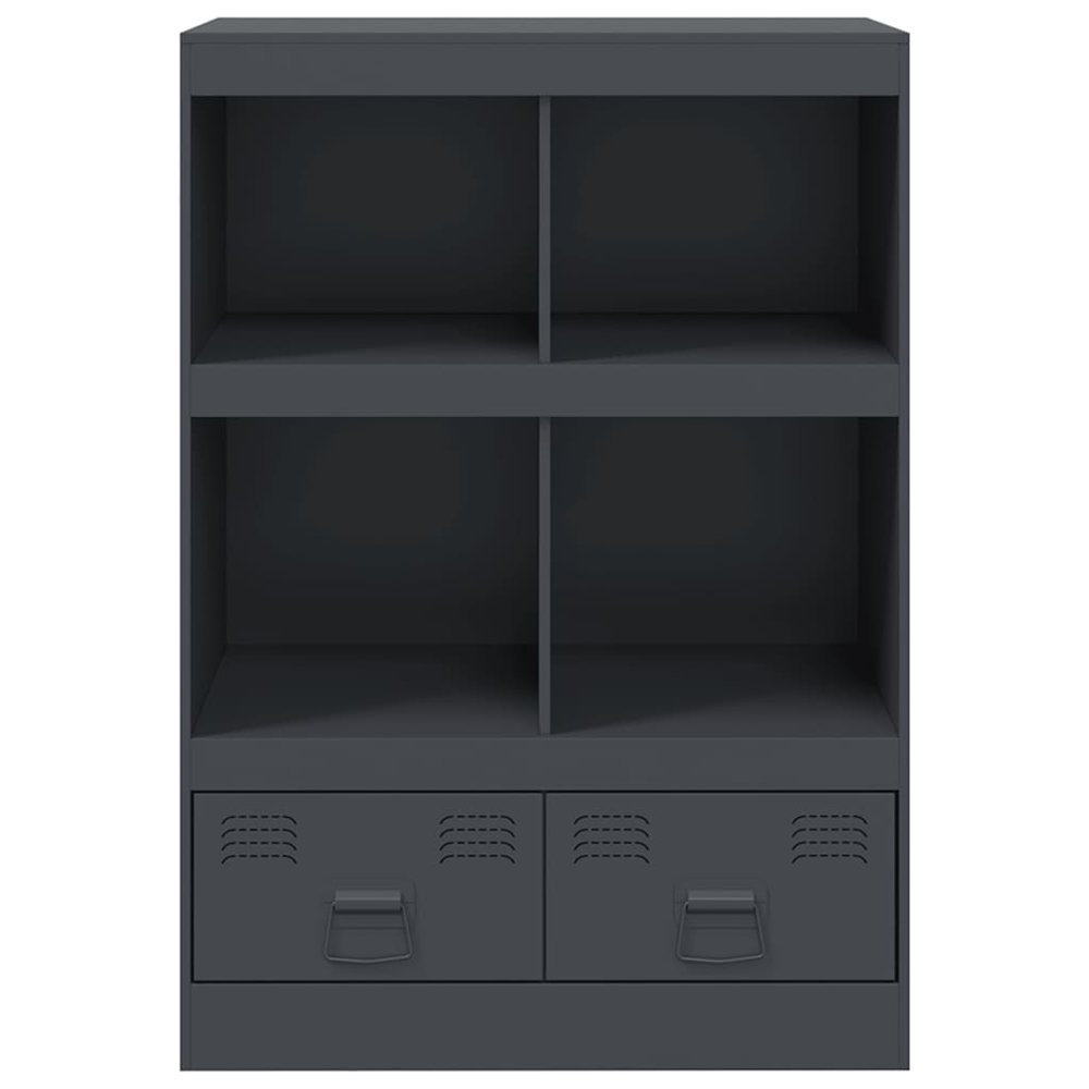vidaXL 2 Drawer 4 Shelf Anthracite Cold-Rolled Steel Highboard Image 6
