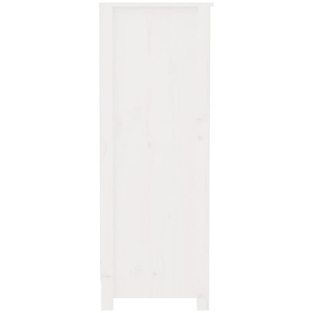 vidaXL 3 Shelf White Solid Pine Wood Bookcase Image 5