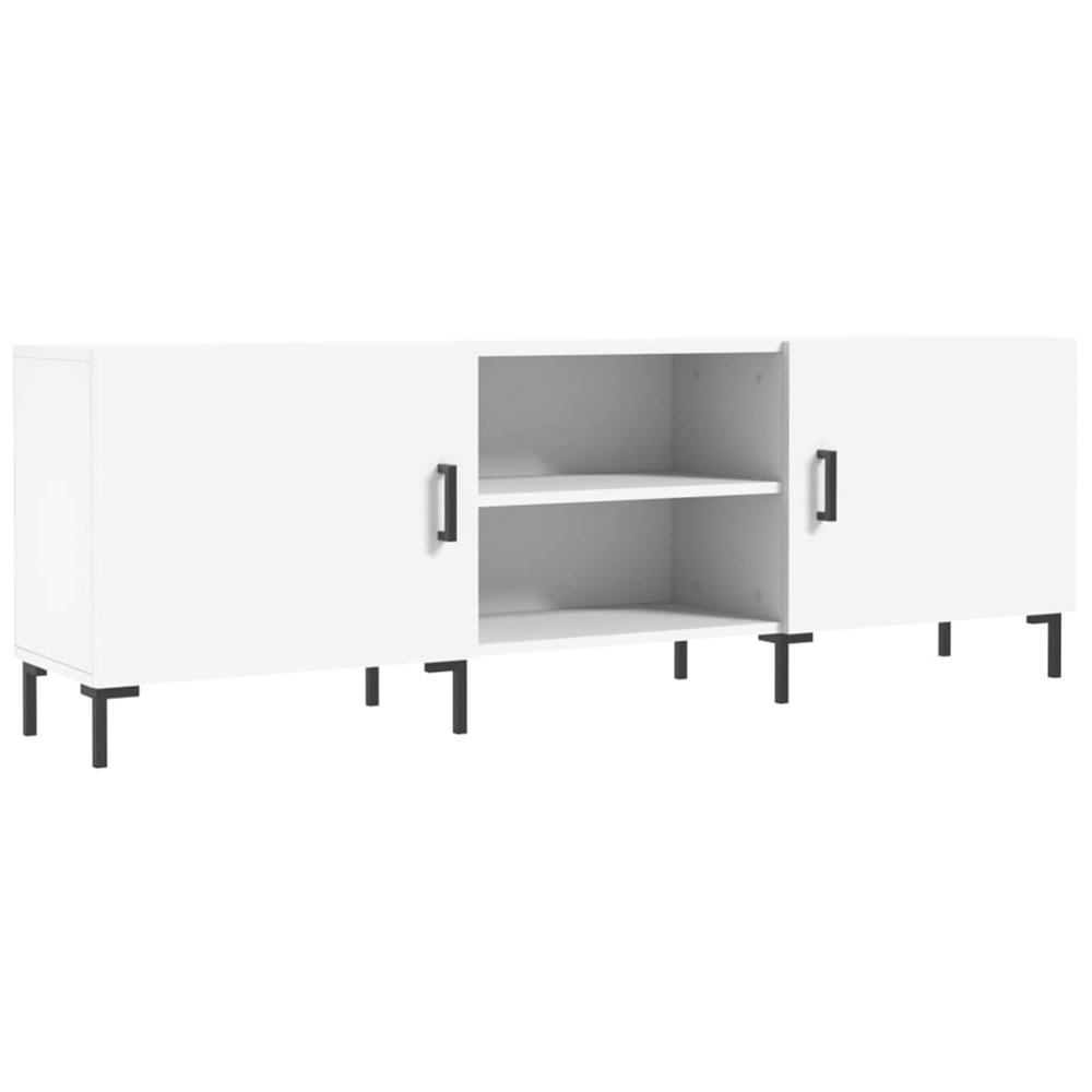 vidaXL 2 Door 2 Shelf White TV Cabinet Image 2