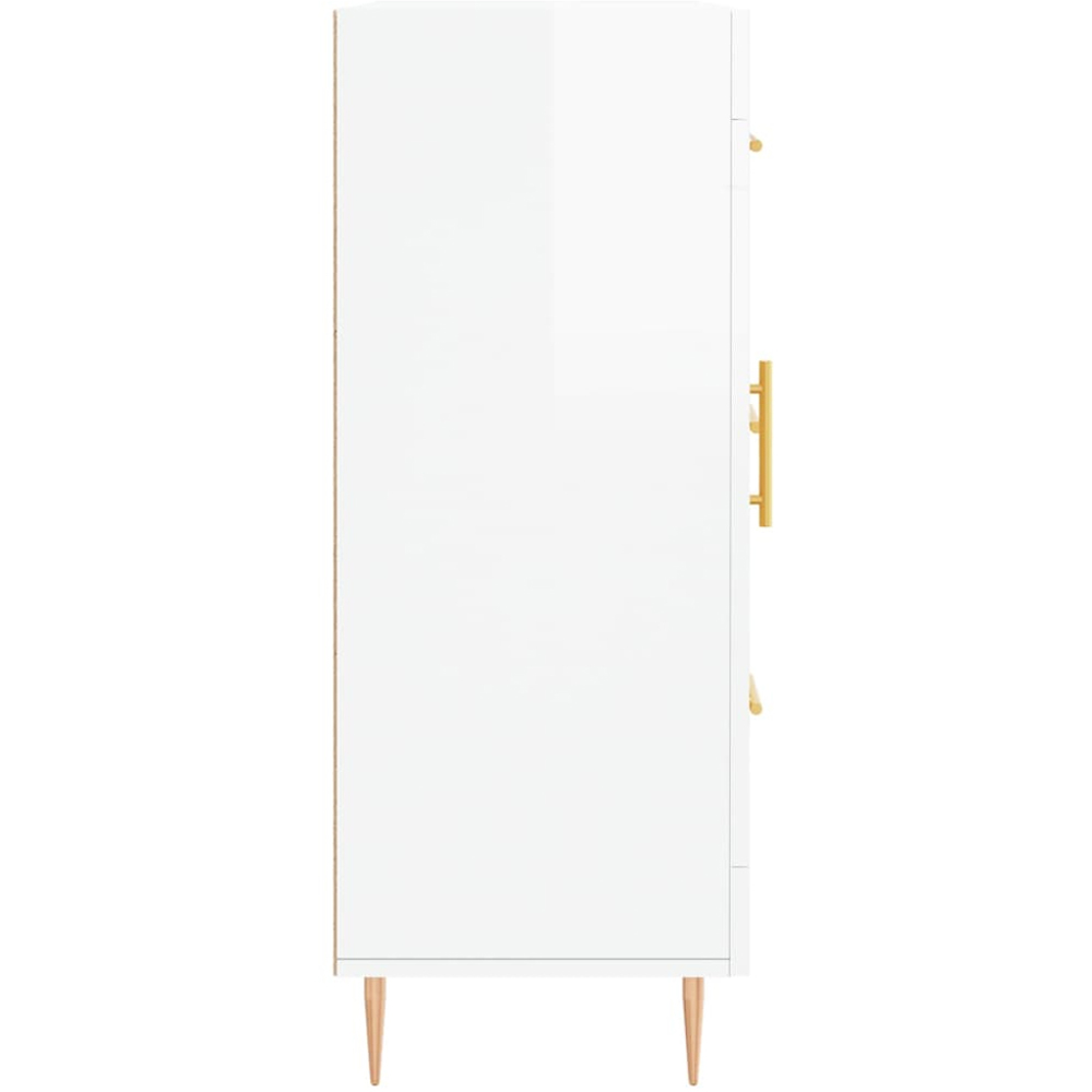 vidaXL Single Glass Door 3 Drawer White Sideboard Image 7