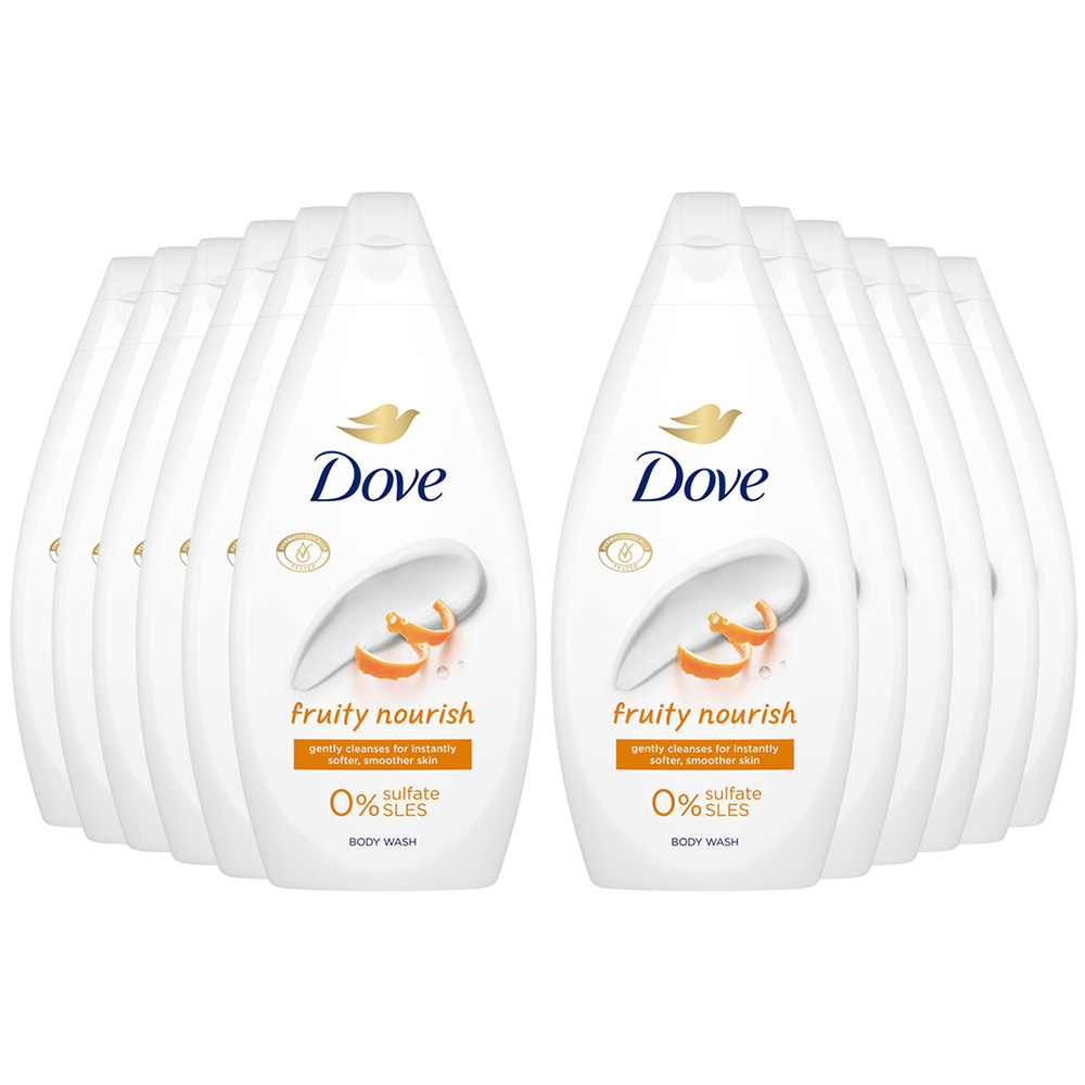 Dove Fruity Nourish Soft and Smoother Skin Body Wash 450ml 12 Pack Image 1