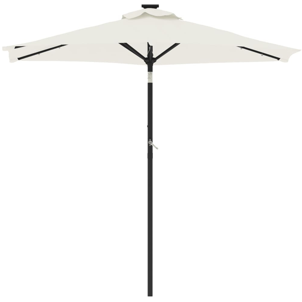 vidaXL White LED Light Garden Parasol with Steel Pole 2.25m Image 3