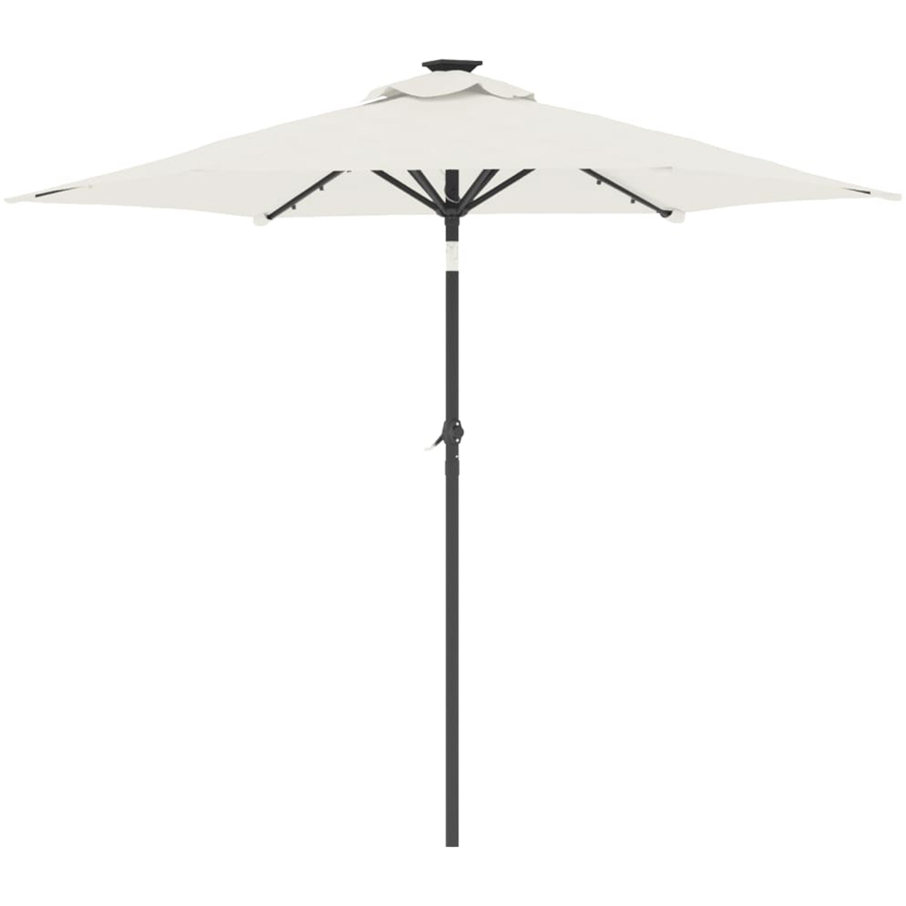 vidaXL White LED Light Garden Parasol with Steel Pole 2.25m Image 5