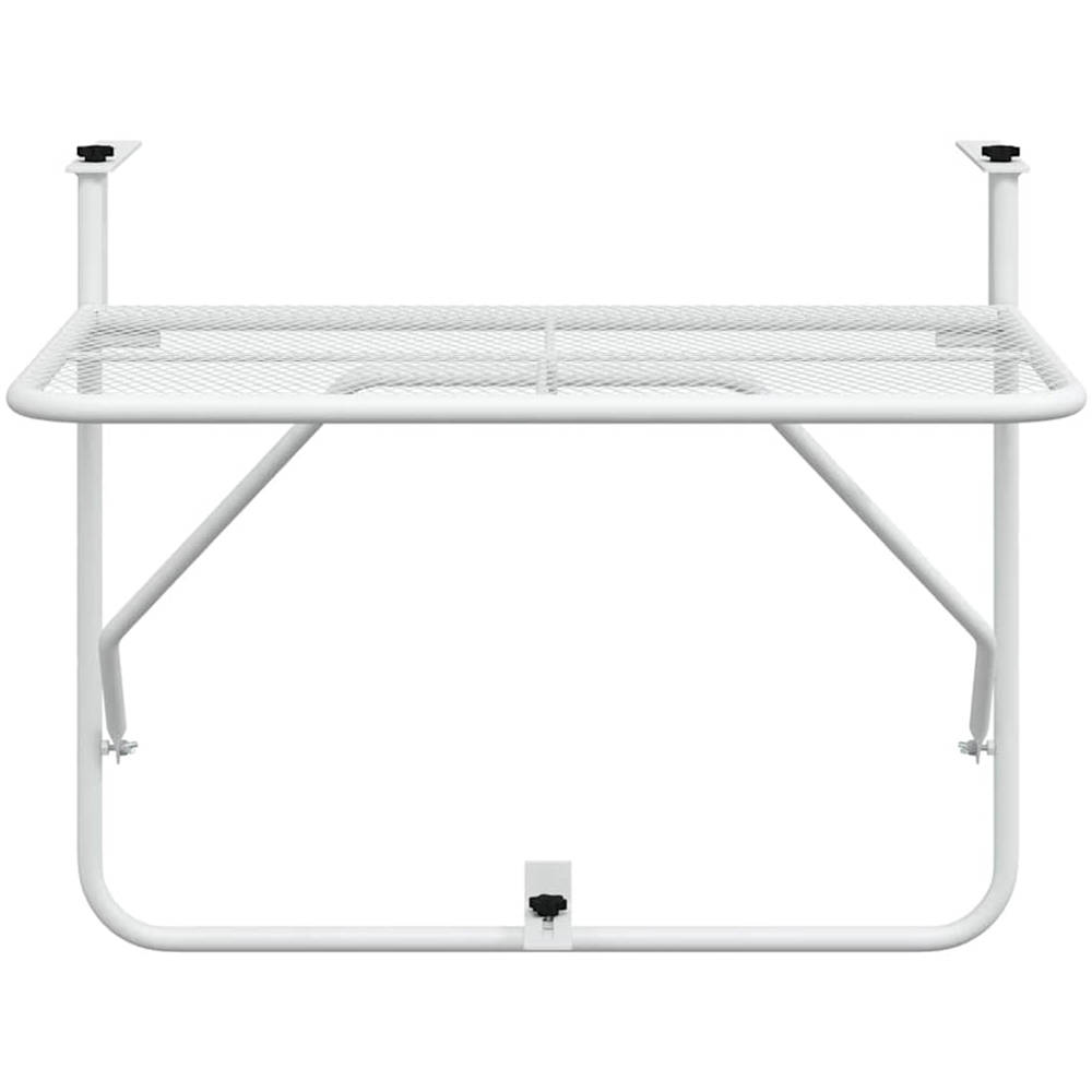 vidaXL White Steel Foldable Balcony Table 60 x 40cm Image 3