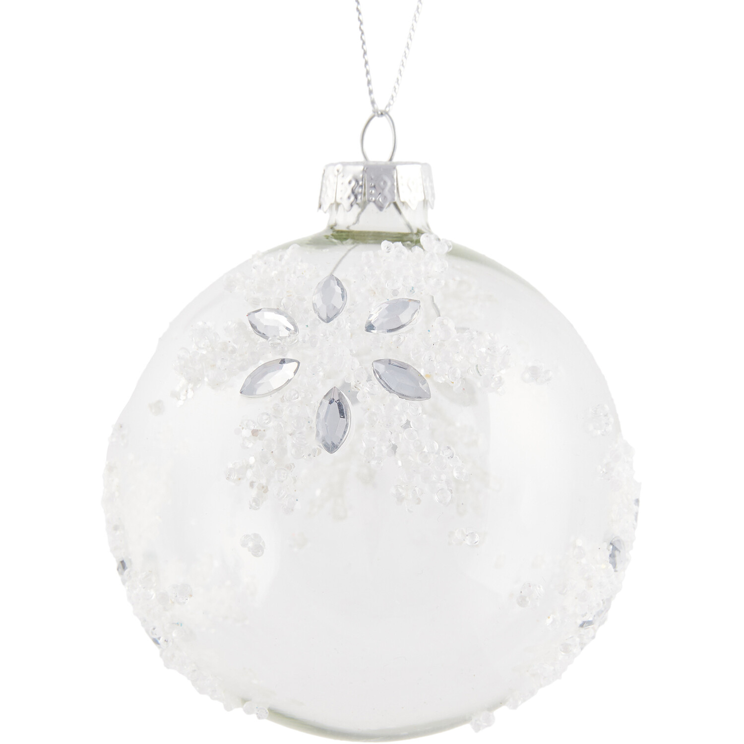 Glitter Snowflake Embellished Bauble Image