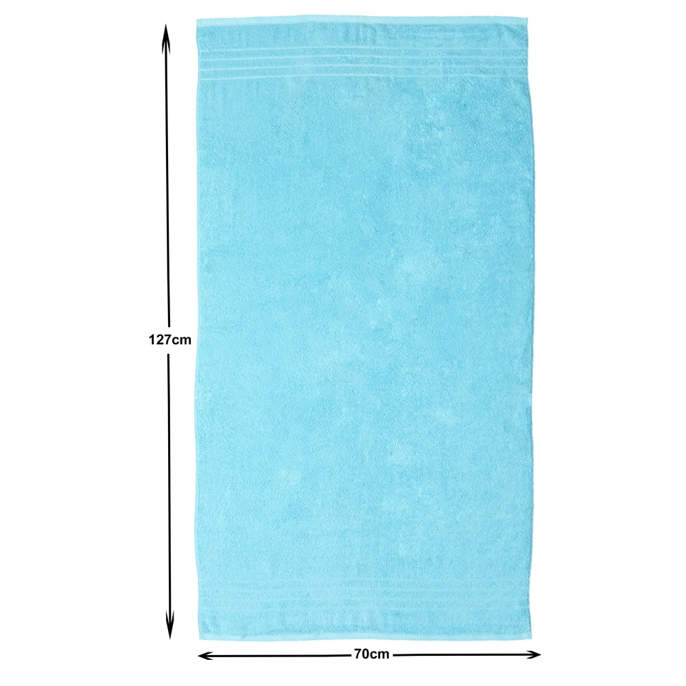 Wilko Aqua Blue Bath Towel Image 3