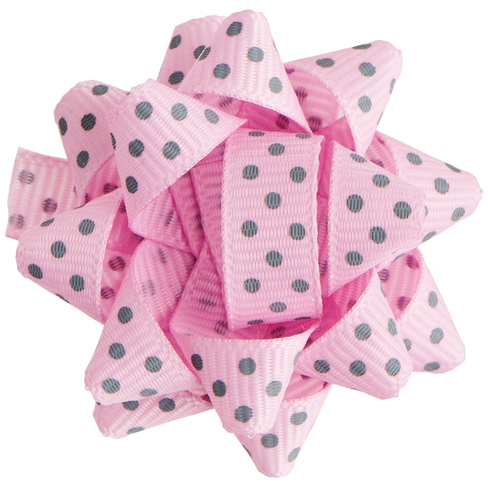 Wilko 3 Pack Fabric Pink Spot Bows Image 2