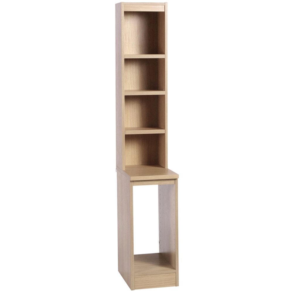 R White Cabinets 4 Shelf Desktop Tower Storage with Hutch Brown Image 2