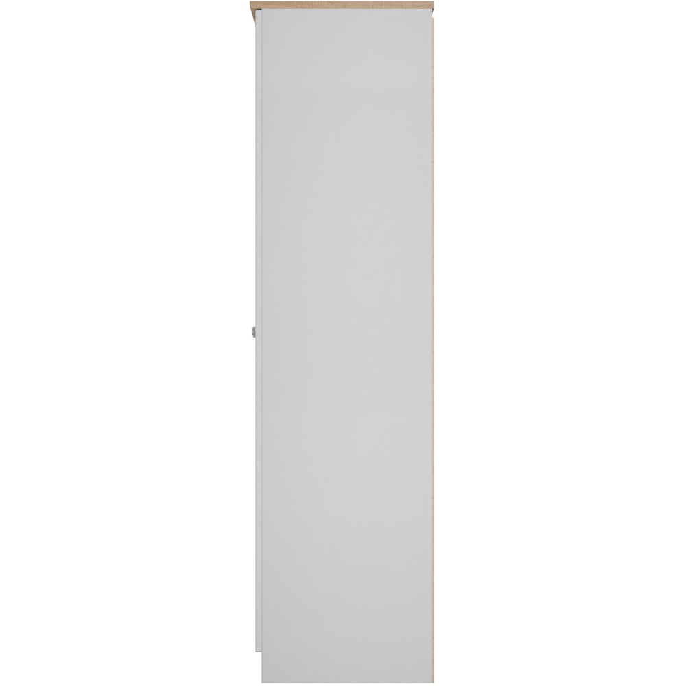 Crowndale Sussex 2 Door Grey Ash and Bardolino Oak Tall Wardrobe Ready Assembled Image 5