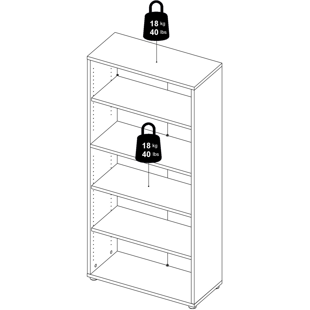 Florence 2 Door 2 Drawer 2 Shelf White Bookcase Image 6