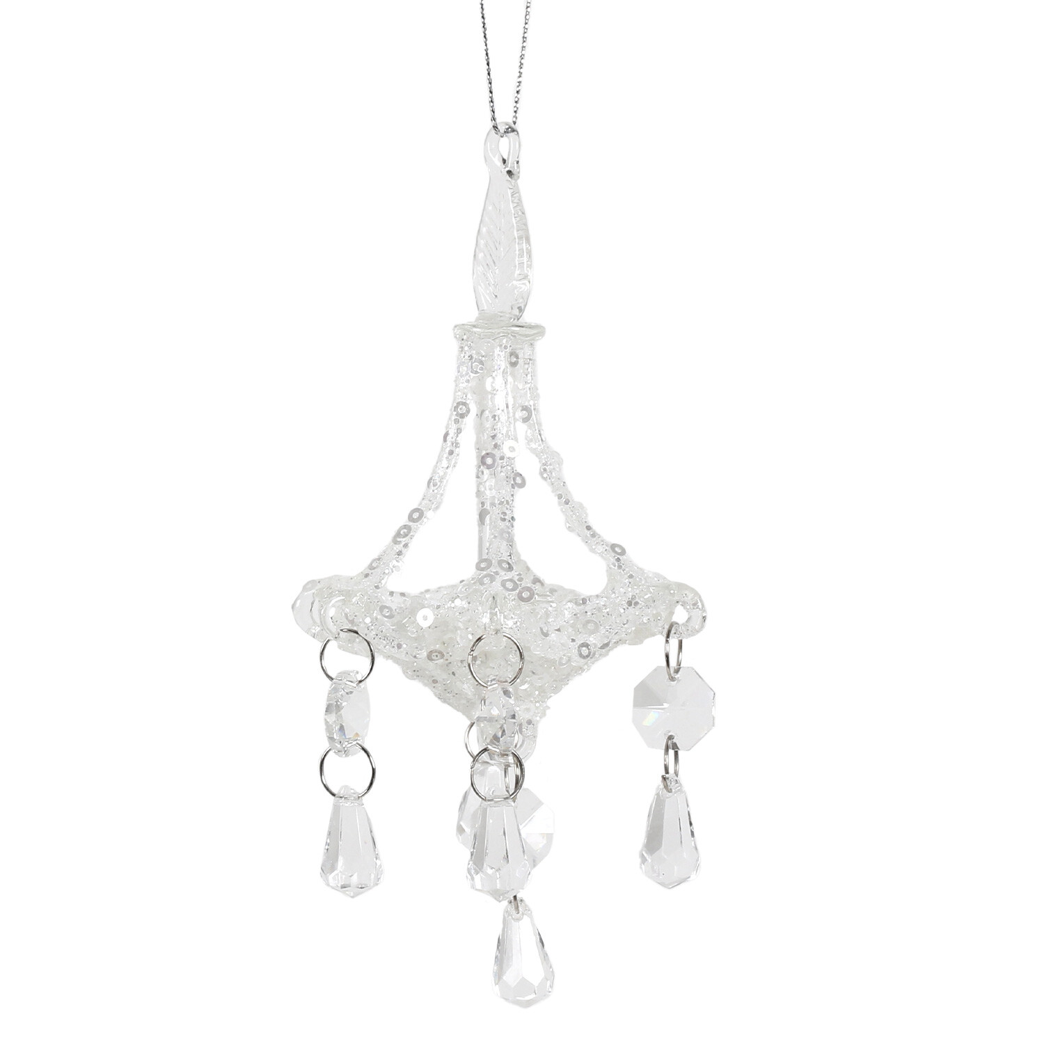 Frosted Fairytale Sequined Glass Chandelier Decoration Image