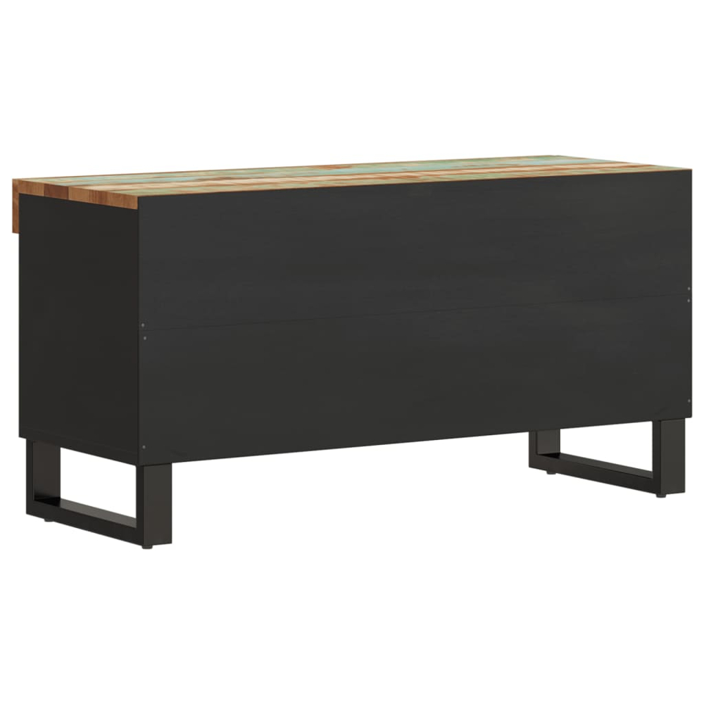 vidaXL 2 Shelf Multicolour Solid Reclaimed Wood Industrial Style TV Cabinet Image 5