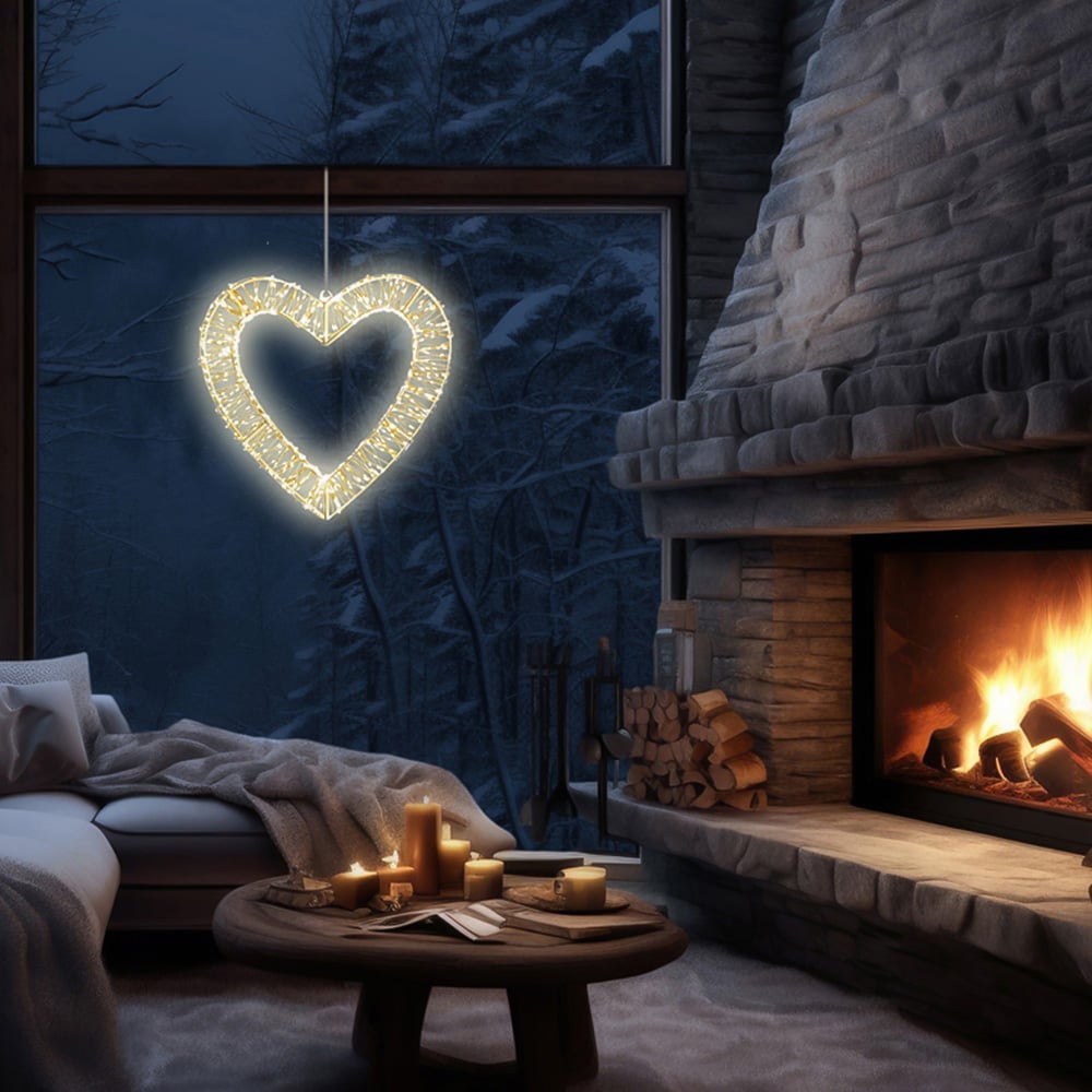 Xmas Haus Warm White LED Heart Shape Wreath 40cm Image 4
