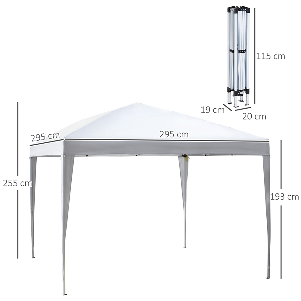 Outsunny 3 x 3m White Marquee Pop-Up Gazebo Image 6