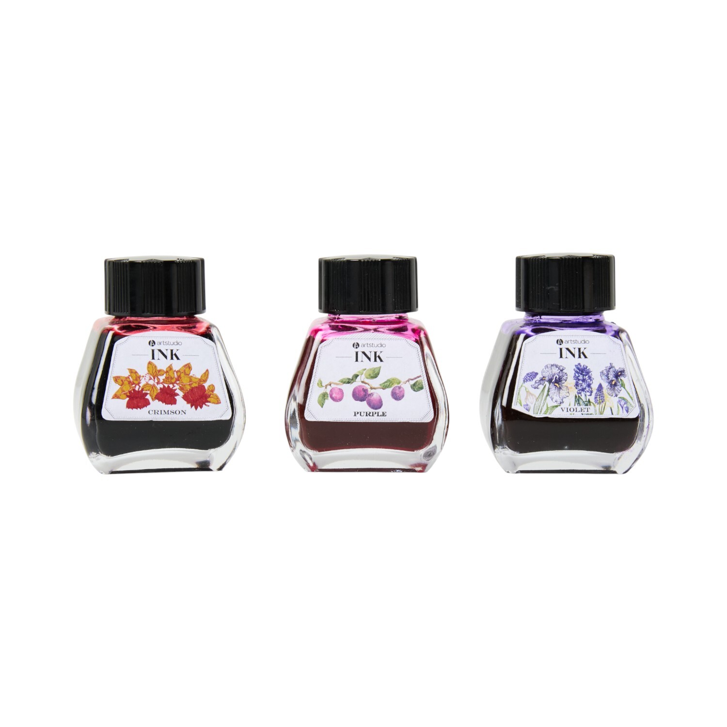 Pack of 3 Crimson Violet and Purple Ink Pots Image 3