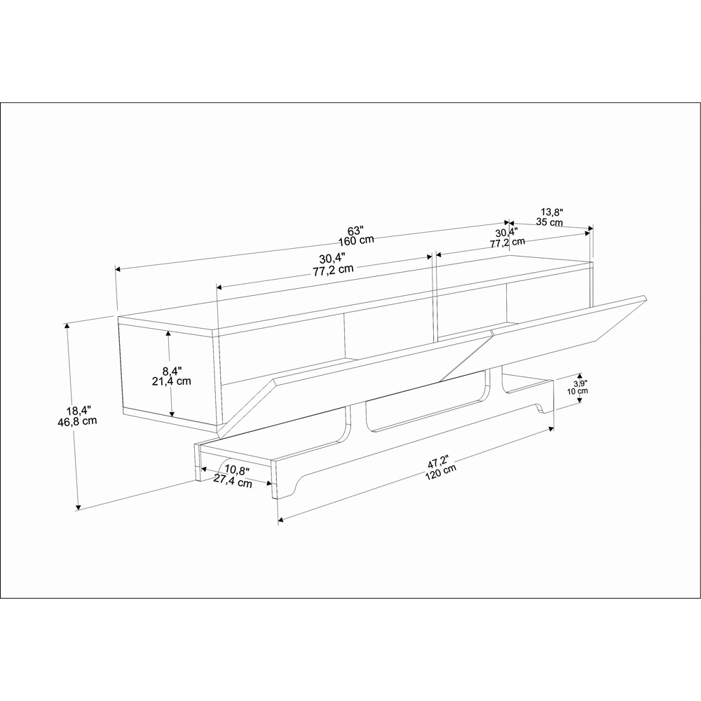 Decorotika Tera 2 Door Single Shelf Oak TV Unit Image 7