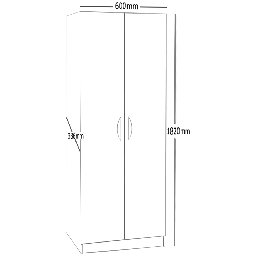 R White Cabinets 2 Door Black Tall Cupboard Image 5