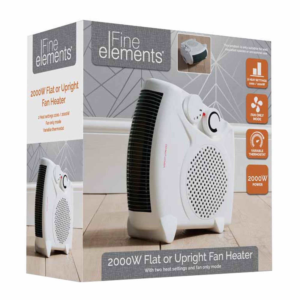 Fine Elements Flat Fan Heater Wilko