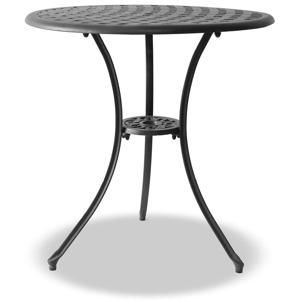 Centurion Oshowa 2 Seater Black Cast Aluminium Garden Bistro Set with Cushions Image 7