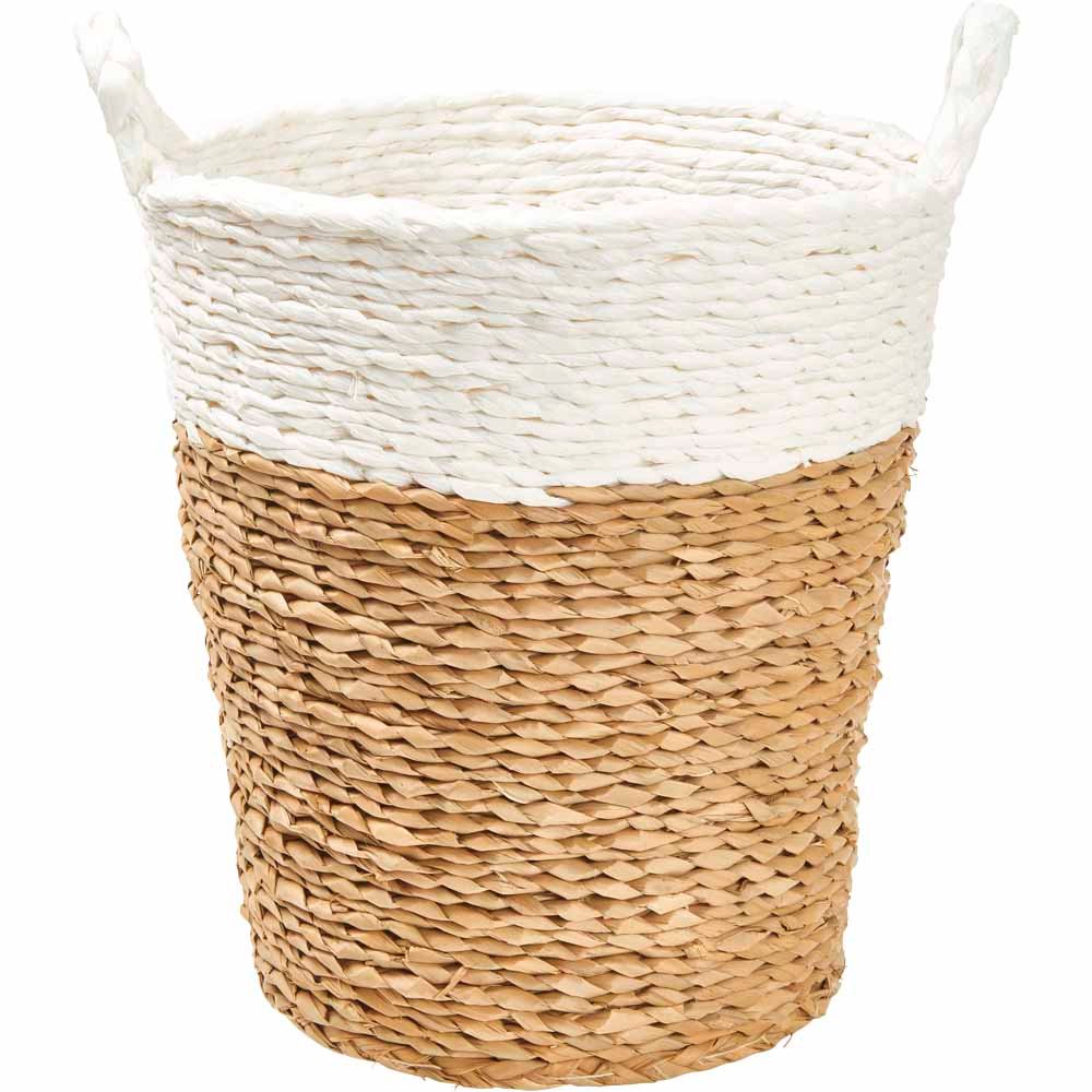 Wilko Rush  Round Basket with White Trim Image 1
