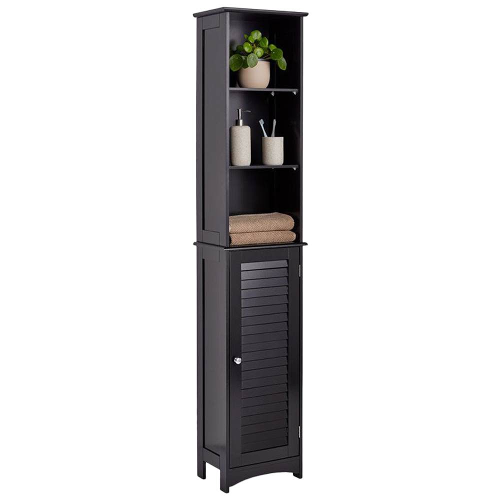 VonHaus Single Door Black Cabinet Image 2