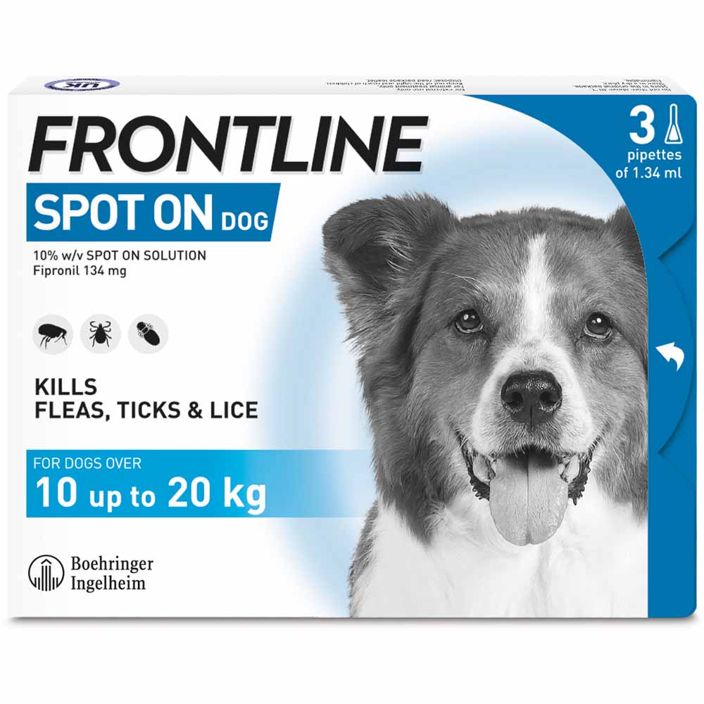 Frontline Spot On Flea & Tick Medium Dog Breed 10-20kg Single 3 pack Image 1