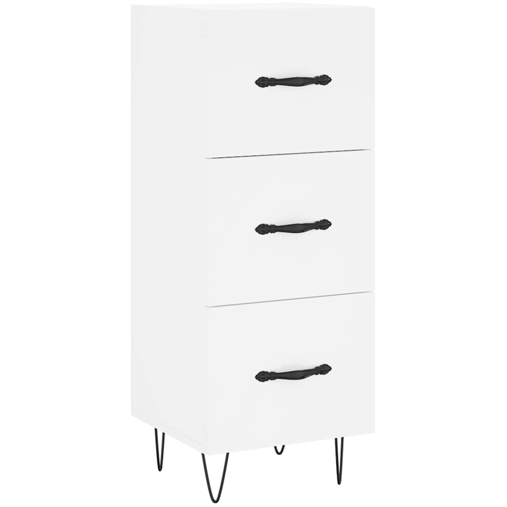 vidaXL Single Door 3 Drawer White Highboard Image 7