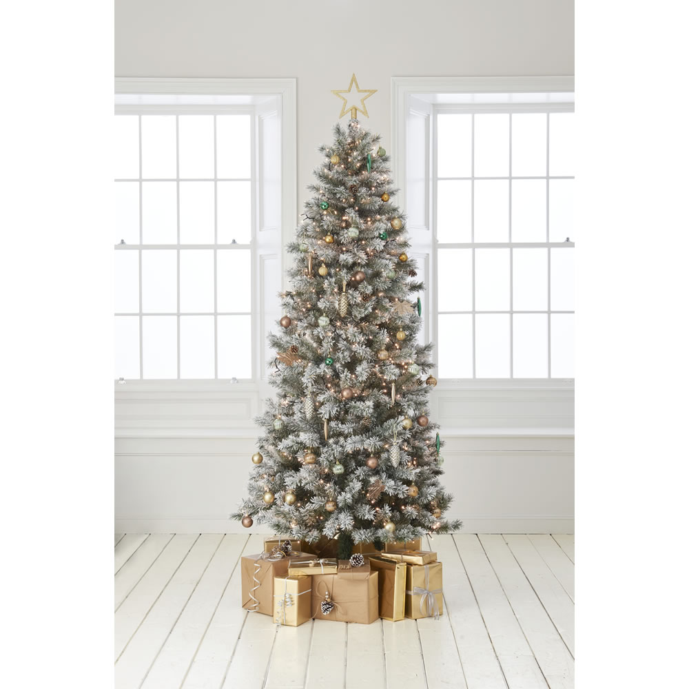 Wilko 7ft Flocked Fir Artificial Christmas Tree Image 6