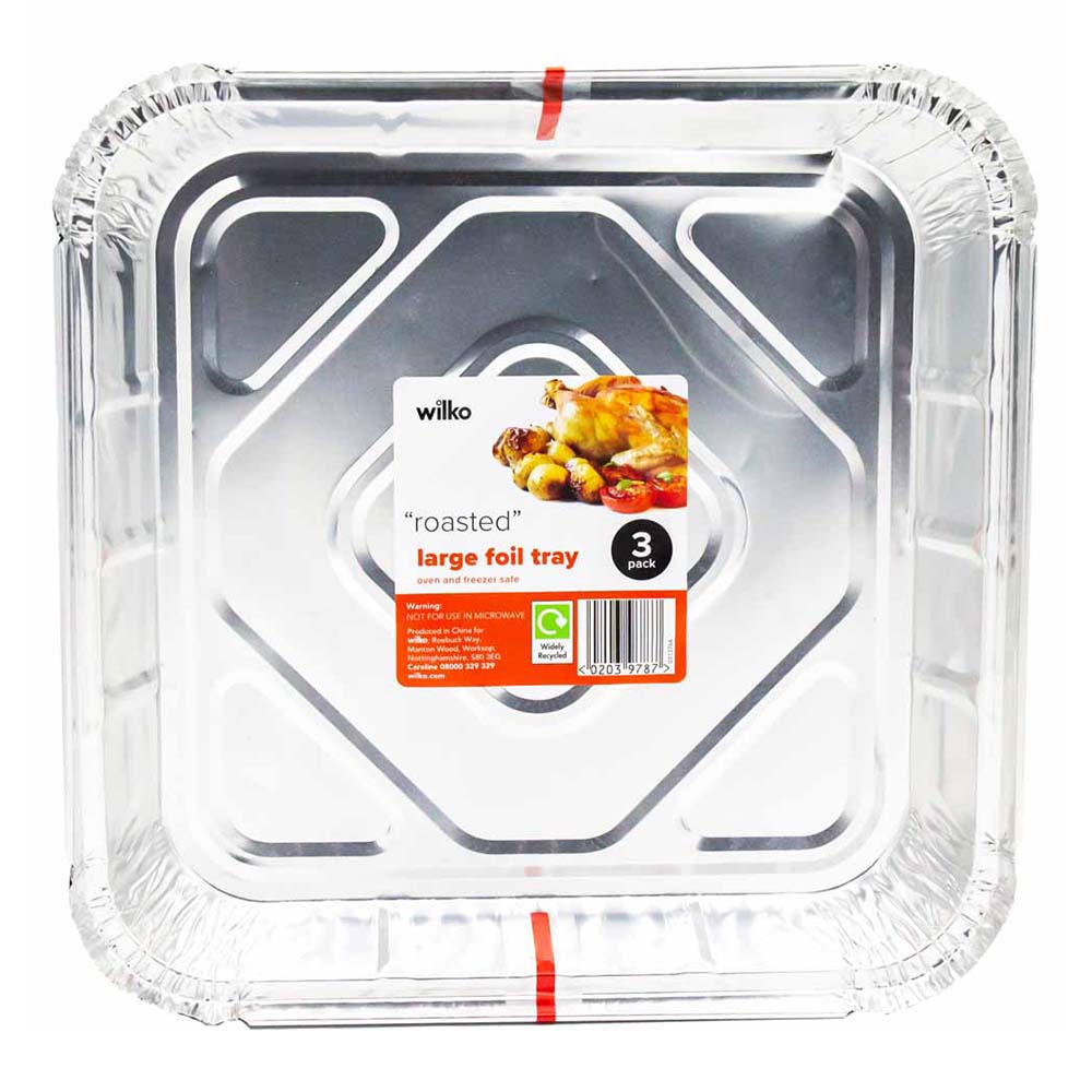 Wilko Large Foil Trays Aluminium 3 Pack Image 2