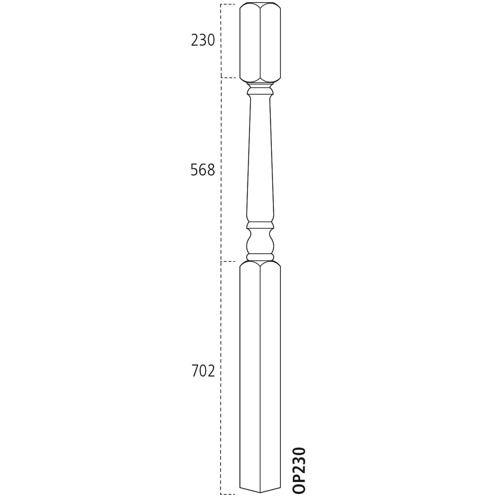 ​Blueprint Joinery Cambridge Colonial Newel Post 1500 x 90mm Image 3
