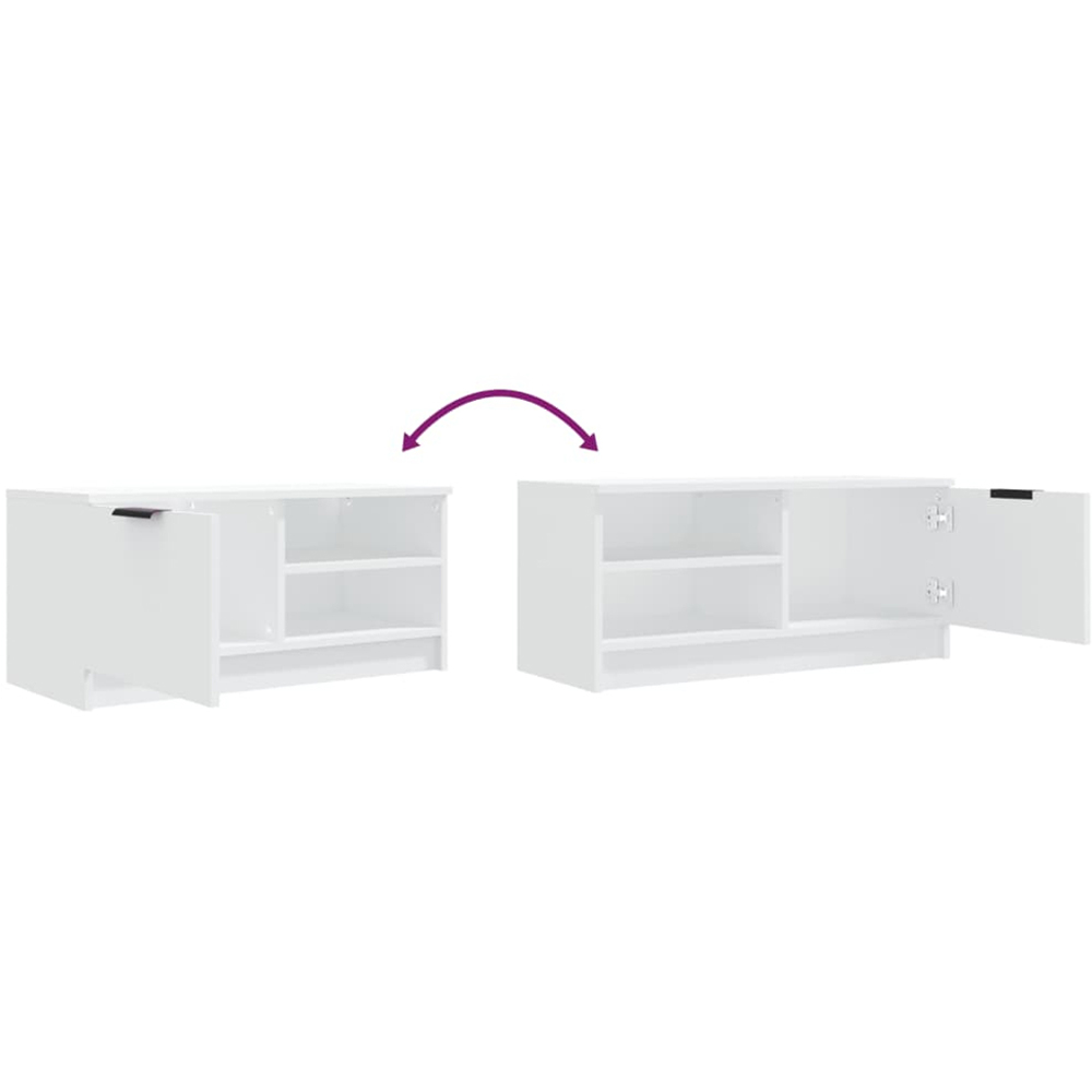 vidaXL Single Door 2 Shelf White TV Cabinet Set of 2 Image 7