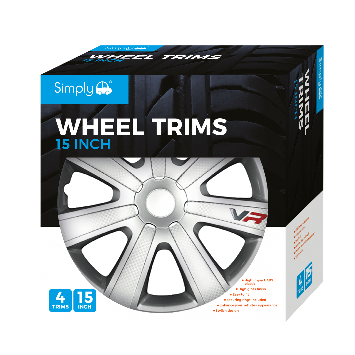 Simply Auto Wheel Trims 15inch - Chromia Carbon Image 1