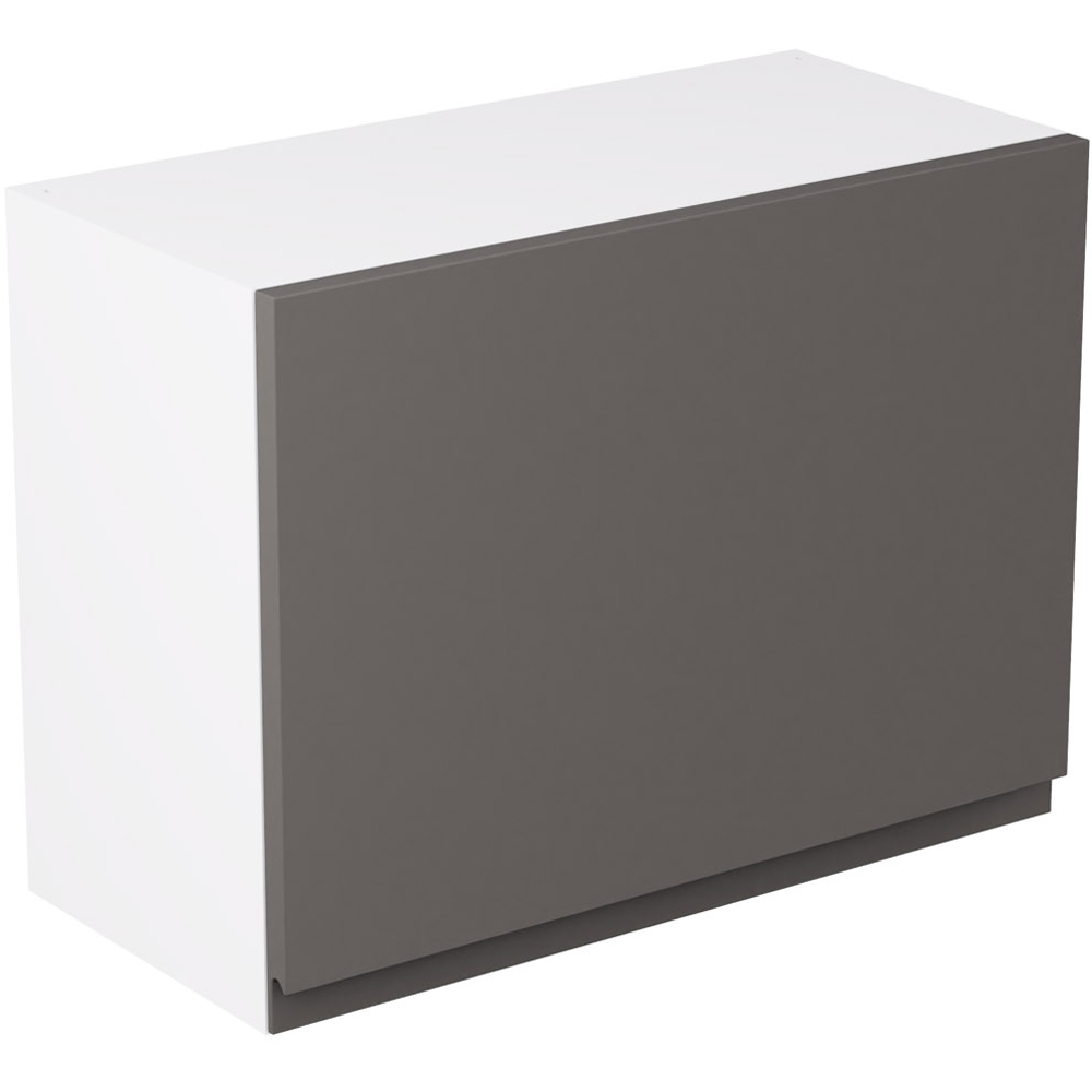Kitchen Kit J-Pull Matt Graphite Single Extractor Wall Kitchen Cabinet Flatpack 600mm Image 1