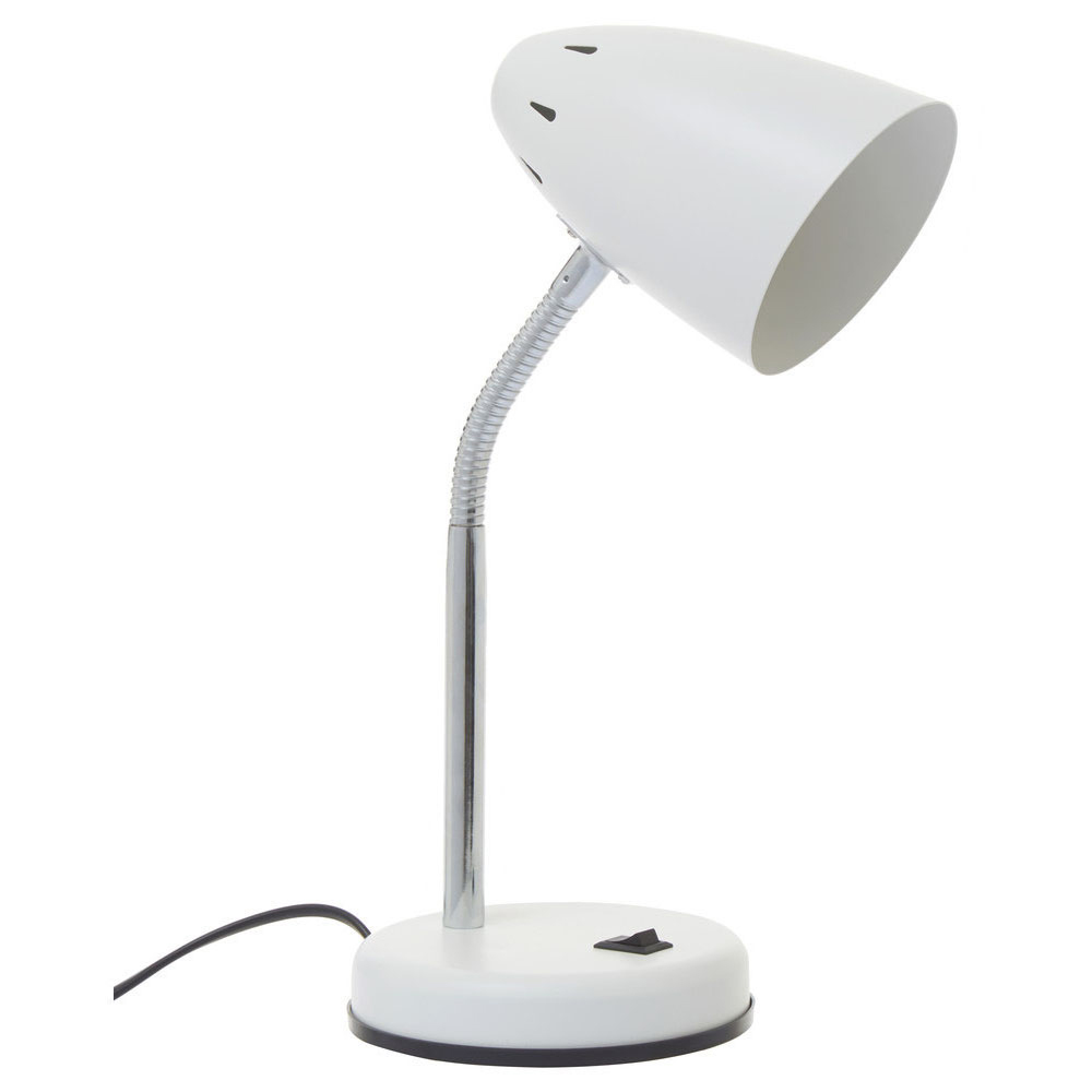 Premier Housewares Flexi Matte White Desk Lamp Image 2