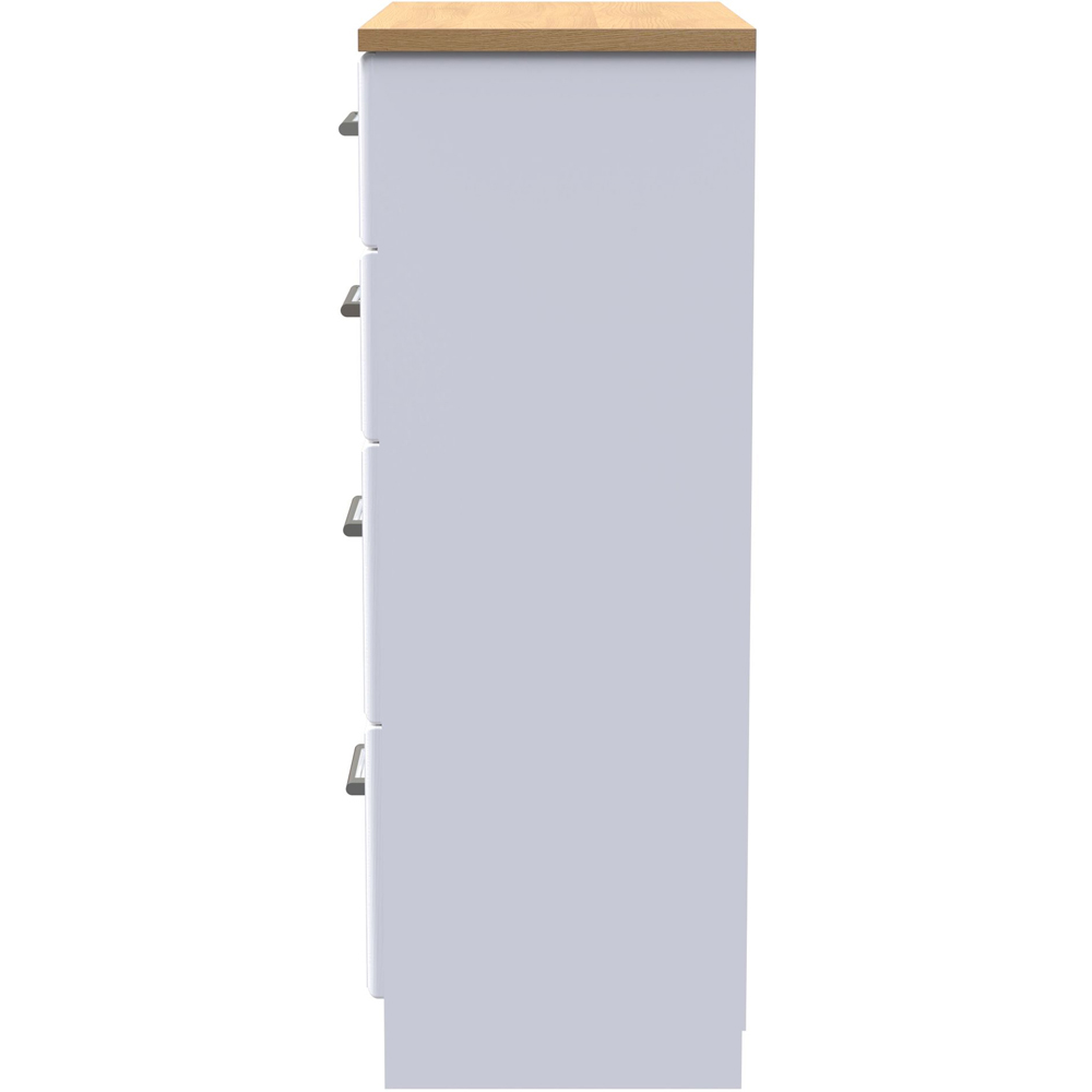 Crowndale Kent 4 Drawer White Ash and Modern Oak Deep Chest of Drawers Ready Assembled Image 3