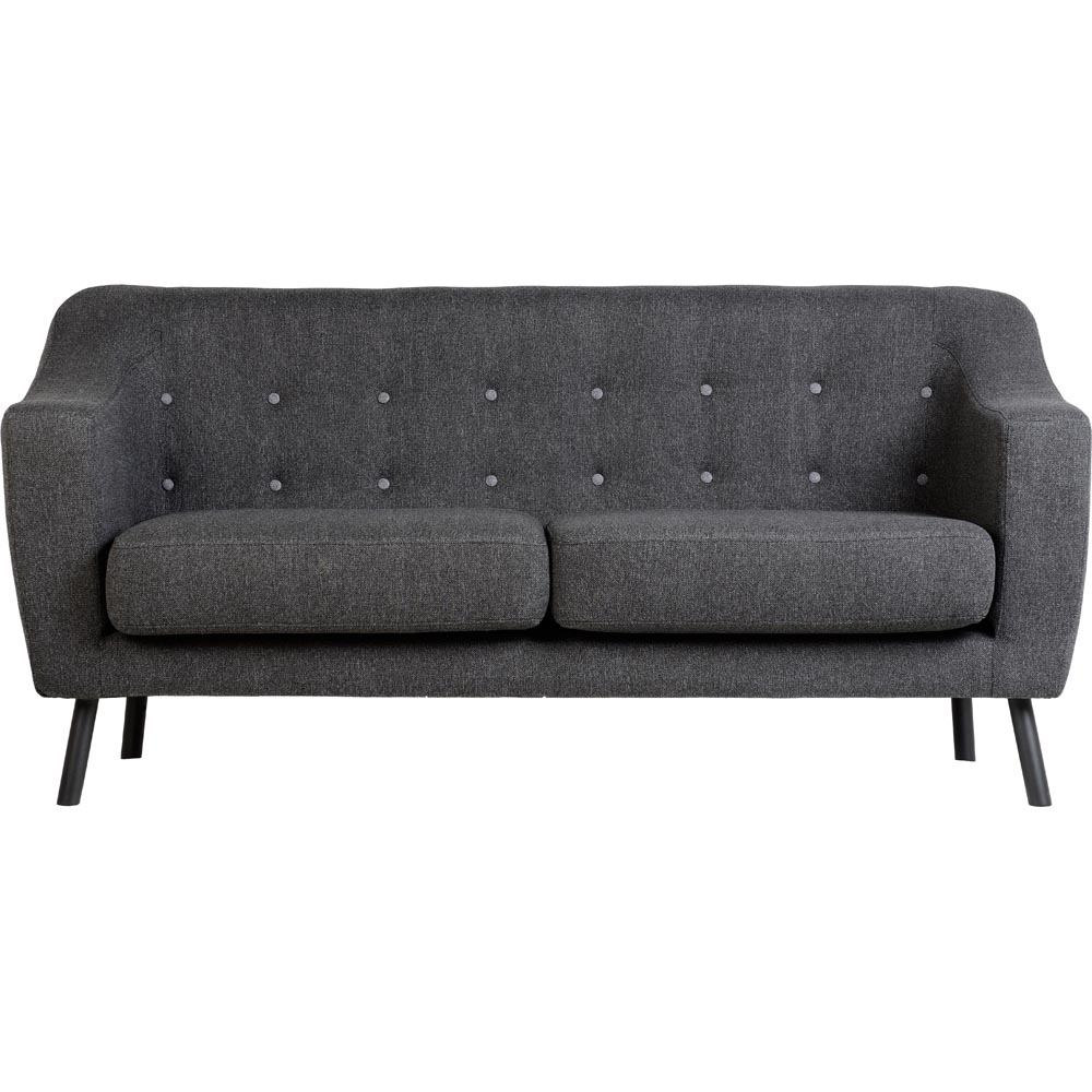 Seconique Ashley 3 Seater Dark Grey Buttoned Fabric Sofa Image 3